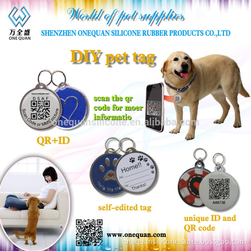 aluminum pet tag with clear epoxy for dogs cats